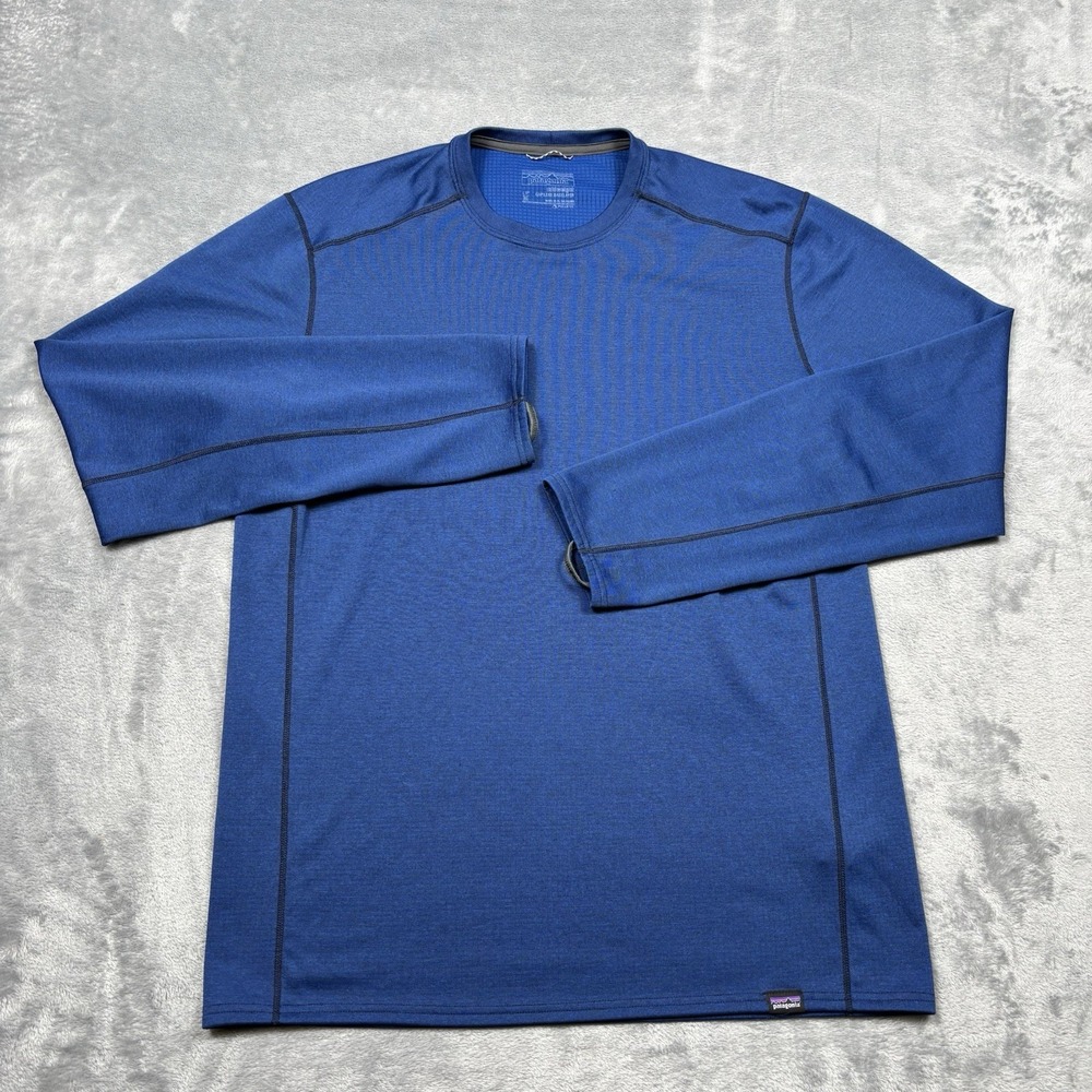 Patagonia Shirt Mens Medium Blue Capilene Midweight Baselayer Hiking Camp 44425